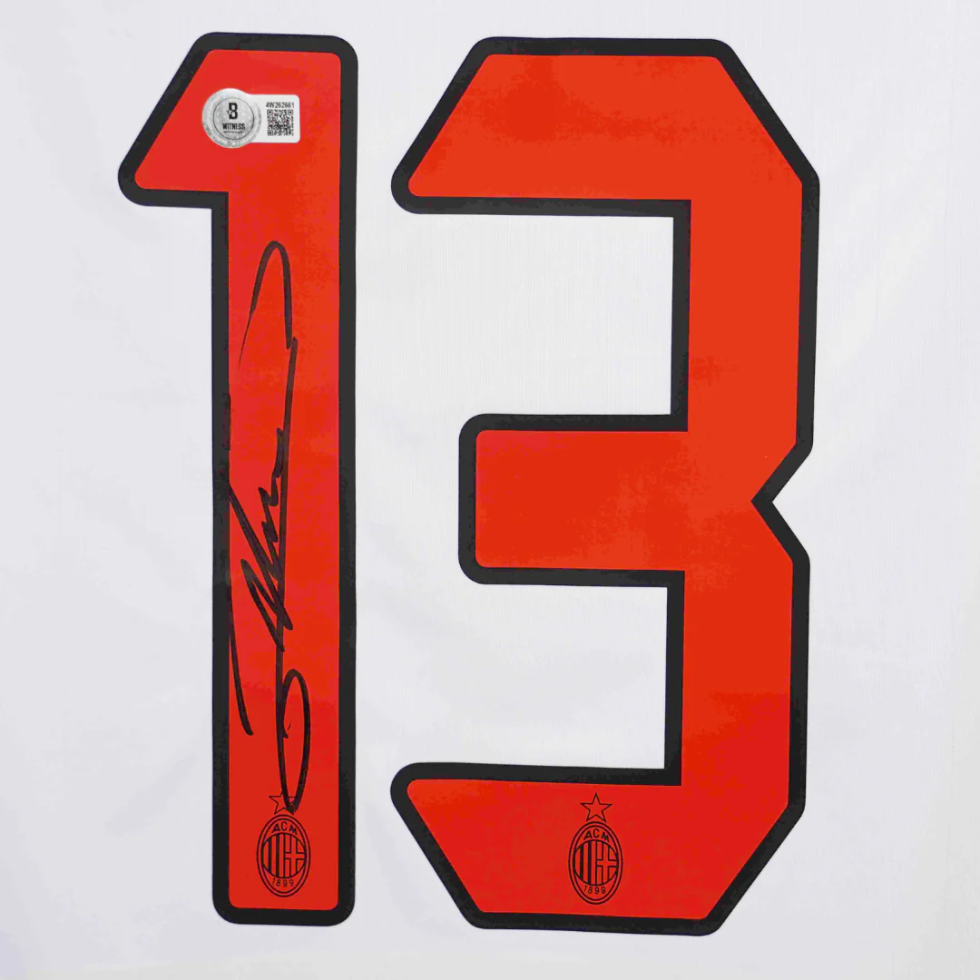 Framed Alessandro Nesta Signed AC Milan Away Soccer Jersey #13 with Beckett Witness - Image 2