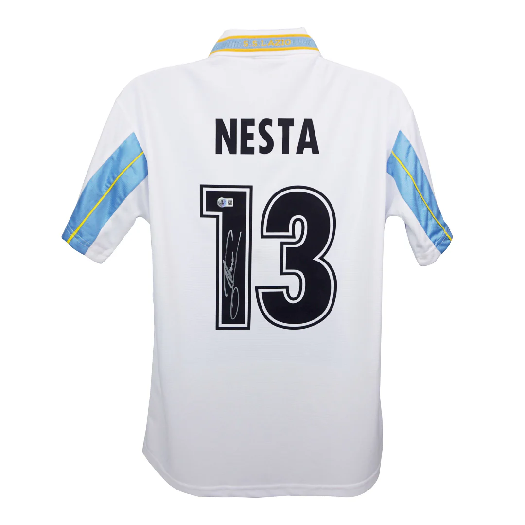 Framed Alessandro Nesta Signed Lazio Away Soccer Jersey #13 with Beckett Witness - Image 3