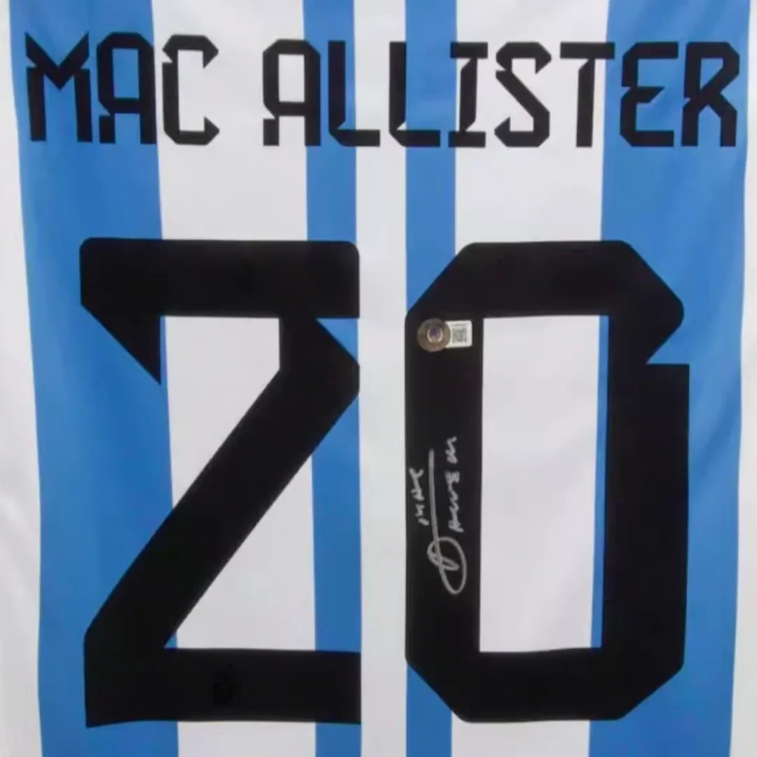 Alexis Mac Allister Signed Argentina FC Home Soccer Jersey #20 with Beckett COA - Image 2