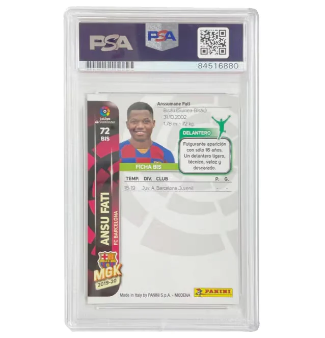 Ansu Fati Signed 2019-20 Panini Megacracks MGK La Liga Rookie – PSA 9 Autograph - Image 2