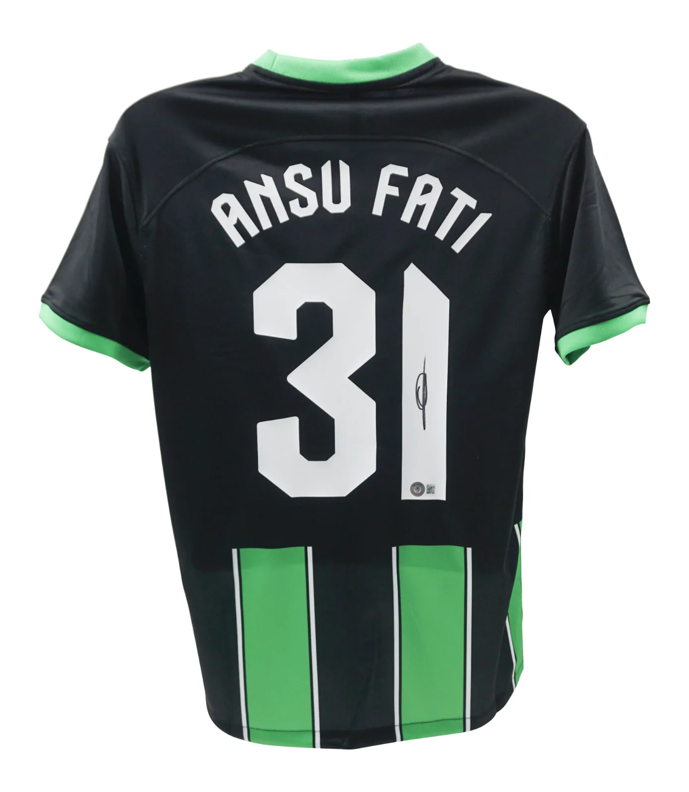 Ansu Fati Signed Brighton & Hove Albion Away Soccer Jersey #31 with Beckett COA - Image 3