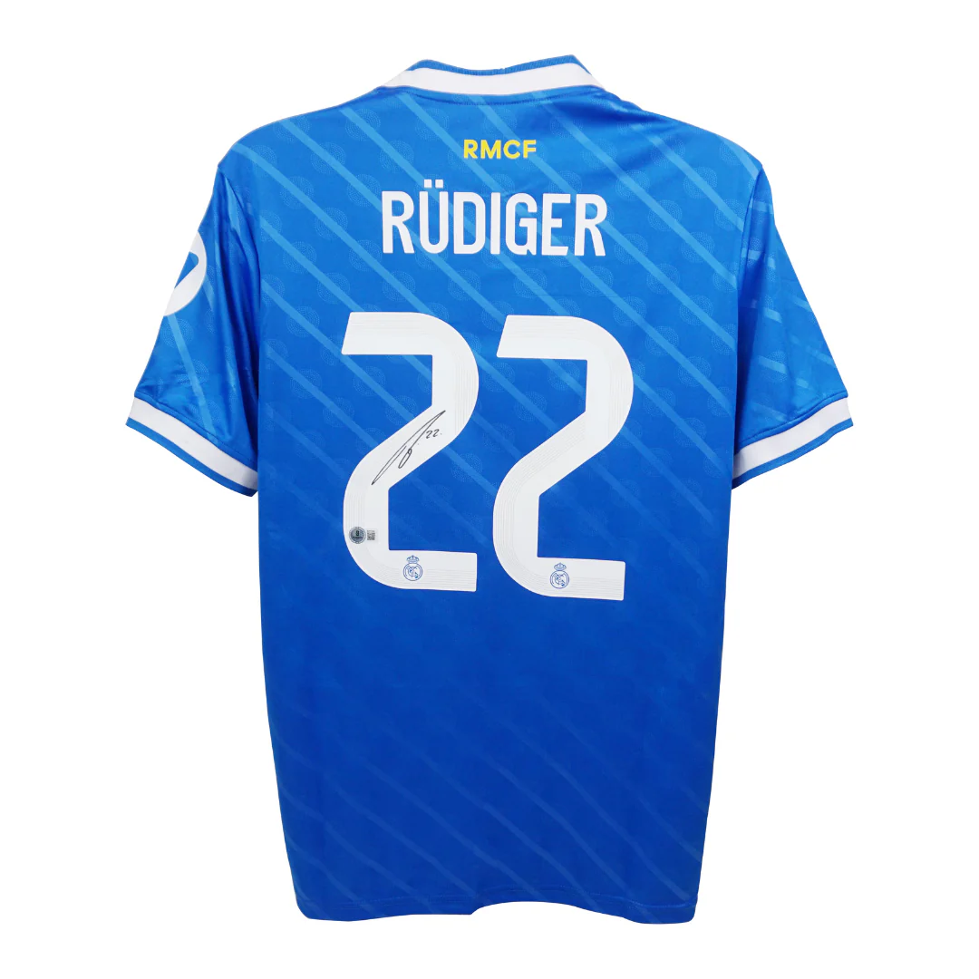 Antonio Rudiger Signed Real Madrid FC Away Soccer Jersey #22 with Beckett COA - Image 3