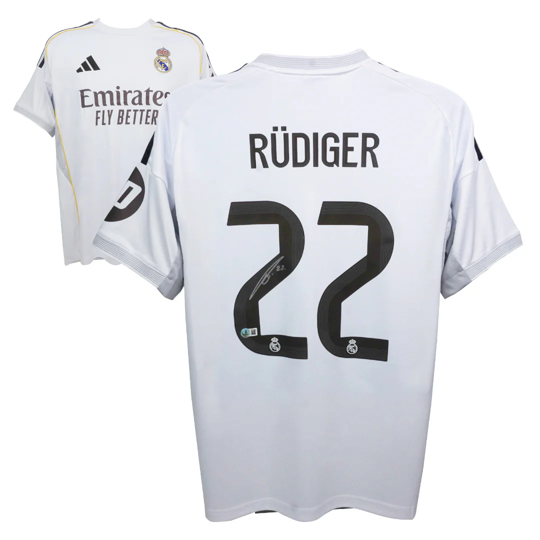 Antonio Rudiger Signed Real Madrid FC Home Soccer Jersey #22 with Beckett COA