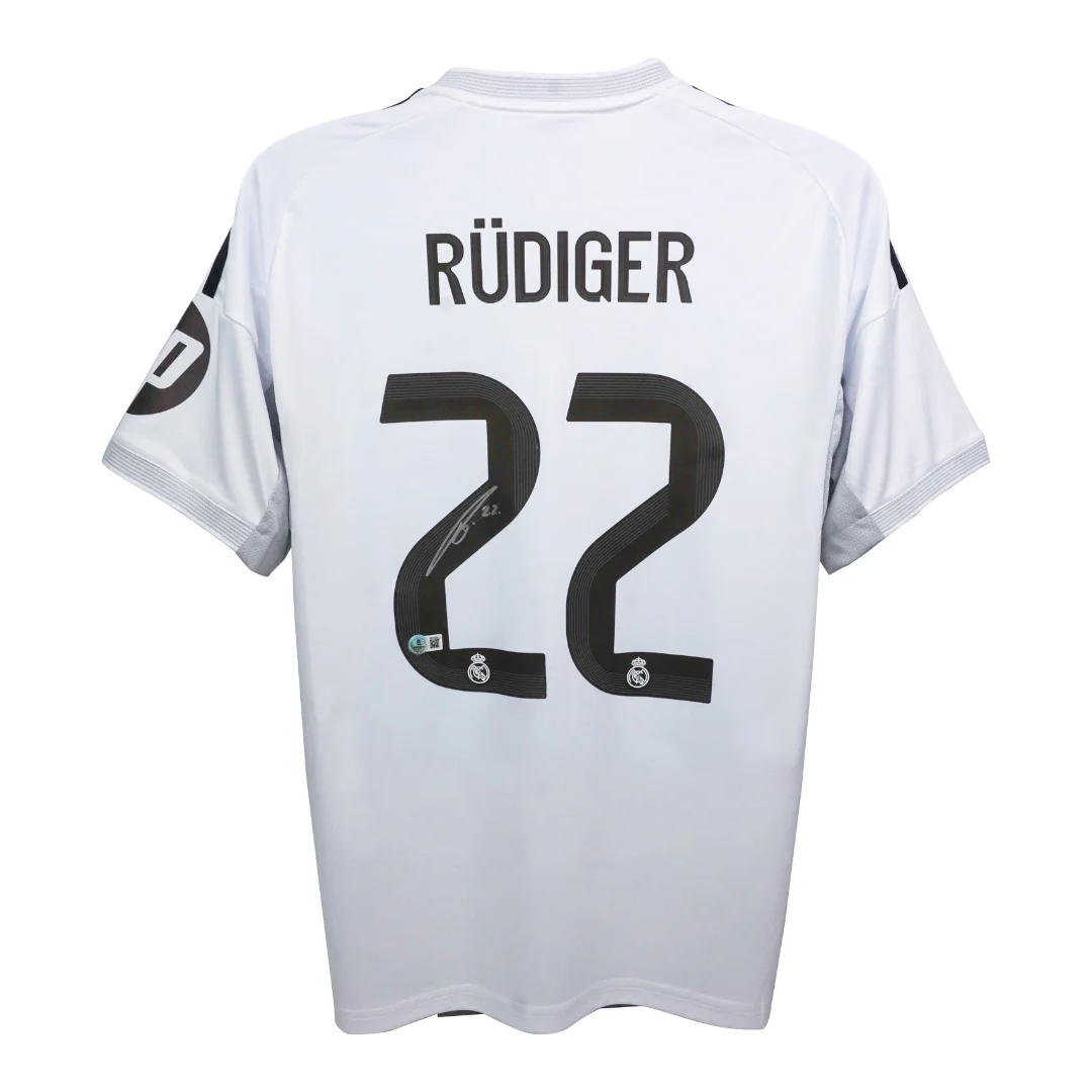Antonio Rudiger Signed Real Madrid FC Home Soccer Jersey #22 with Beckett COA - Image 3