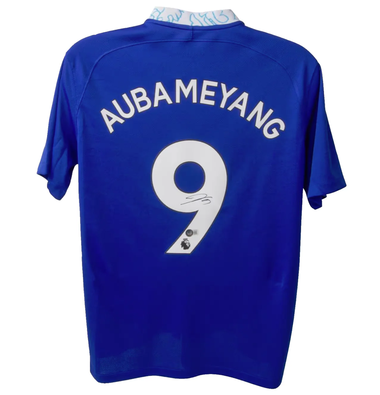 Aubameyang Signed Chelsea FC Home Soccer Jersey #9 with Beckett COA - Image 3