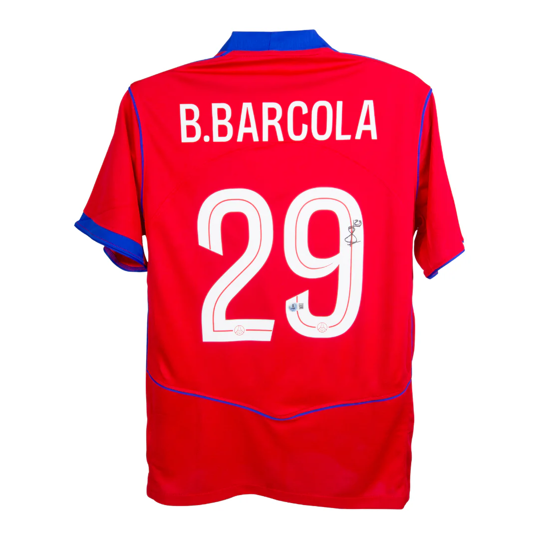 Framed Bradley Barcola Signed PSG Away Soccer Jersey #29 with Beckett Witness - Image 3