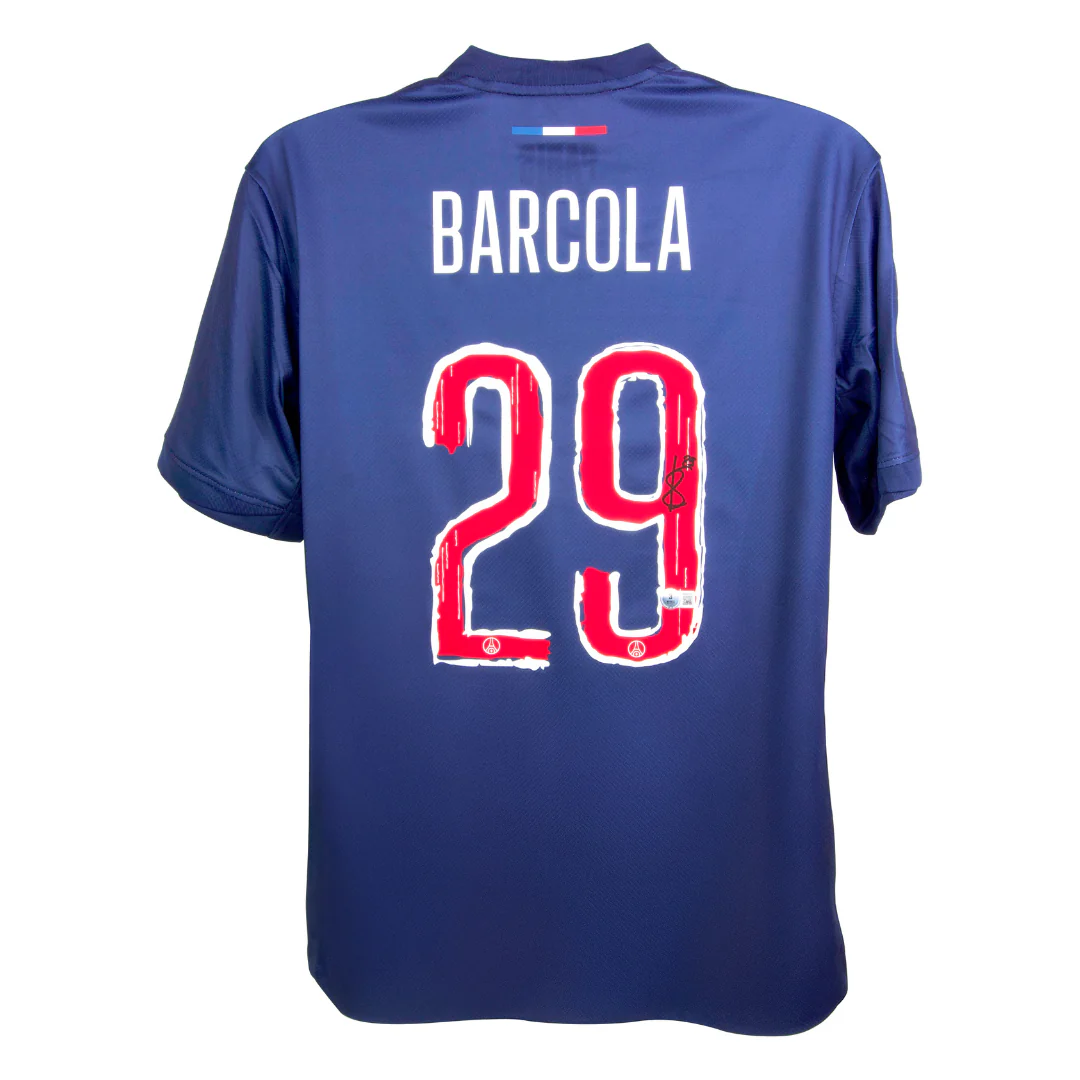 Framed Bradley Barcola Signed PSG Soccer Jersey #29 with Beckett Witness - Image 3