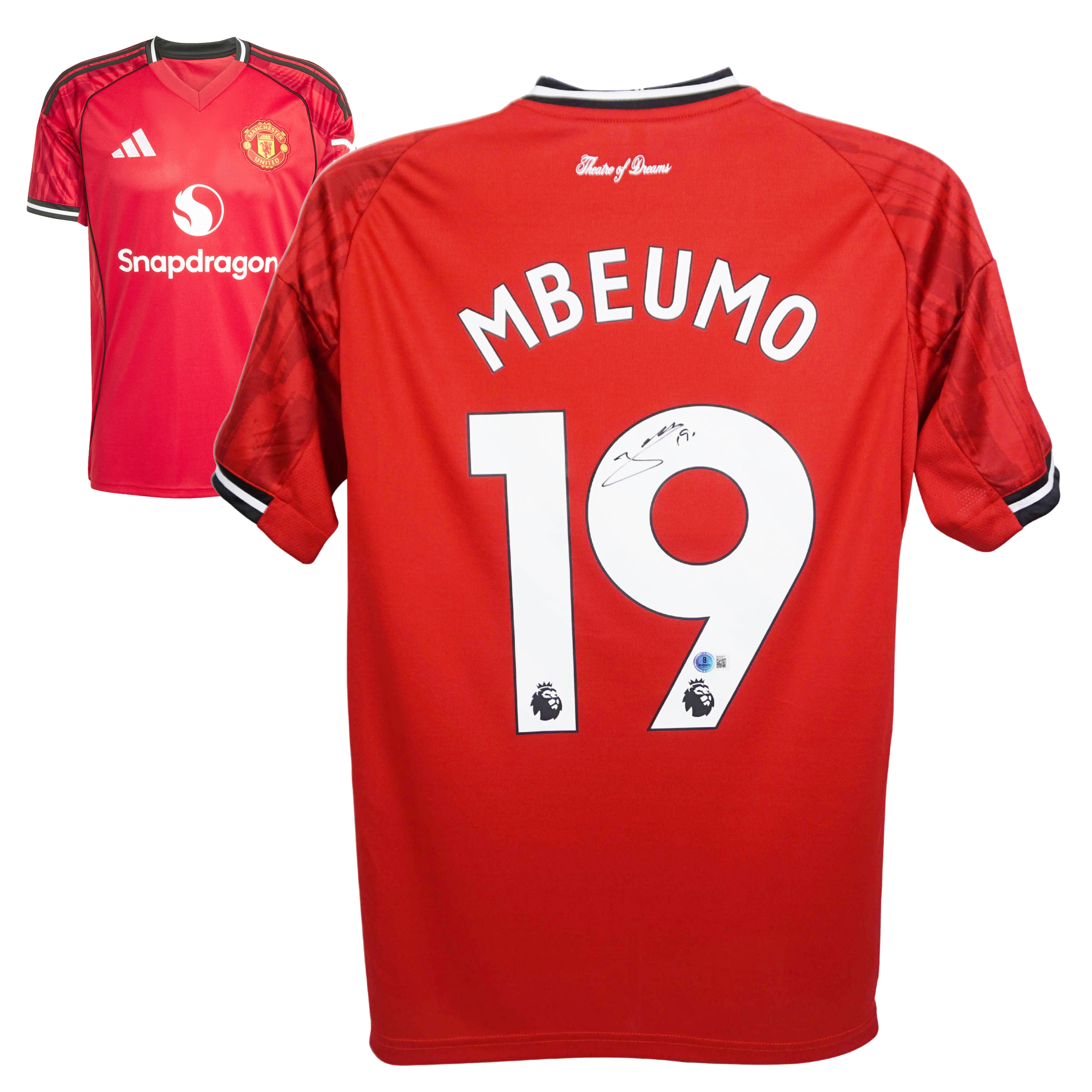 Bryan Mbeumo Signed Manchester United Home Soccer Jersey #19 with Beckett COA