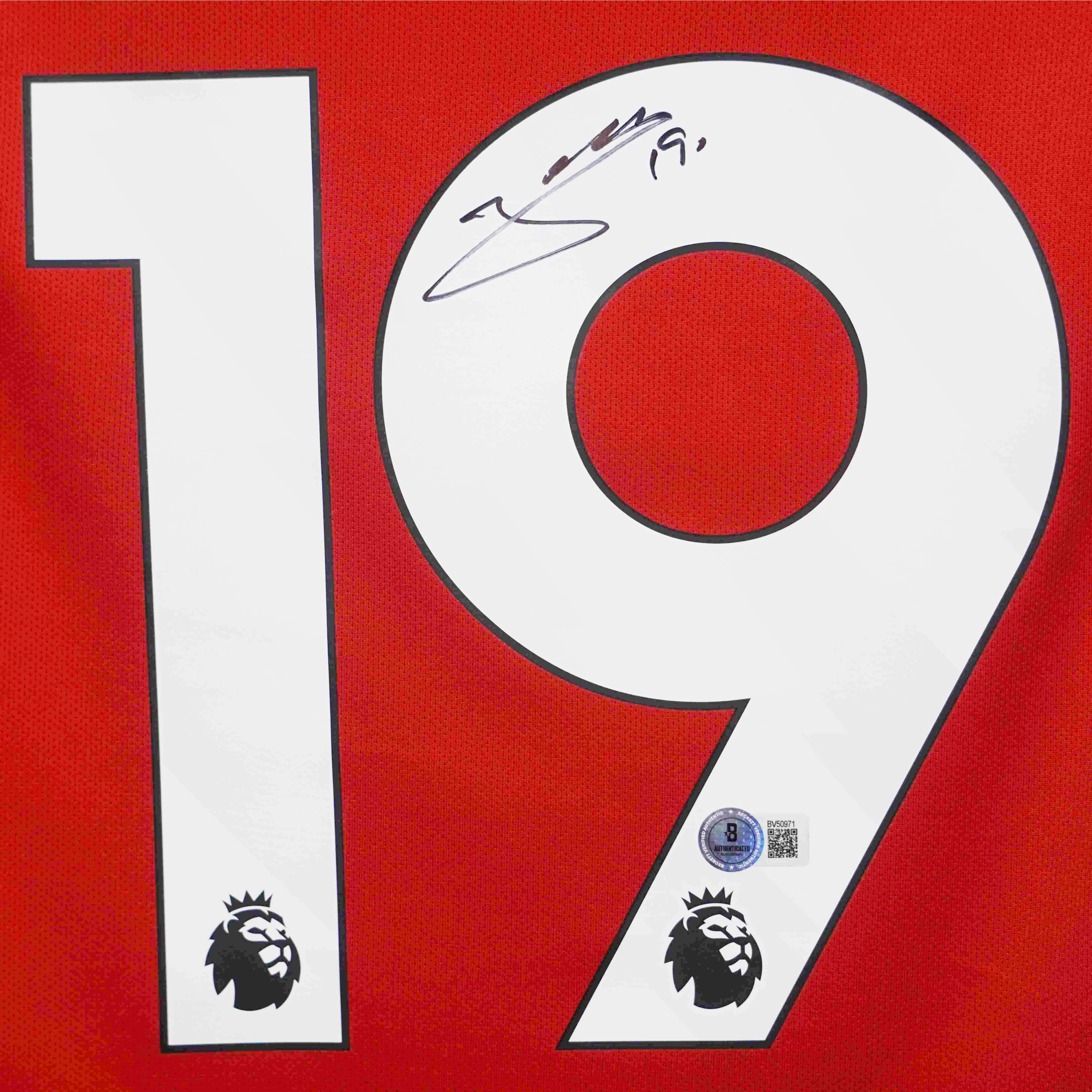 Bryan Mbeumo Signed Manchester United Home Soccer Jersey #19 with Beckett COA - Image 2