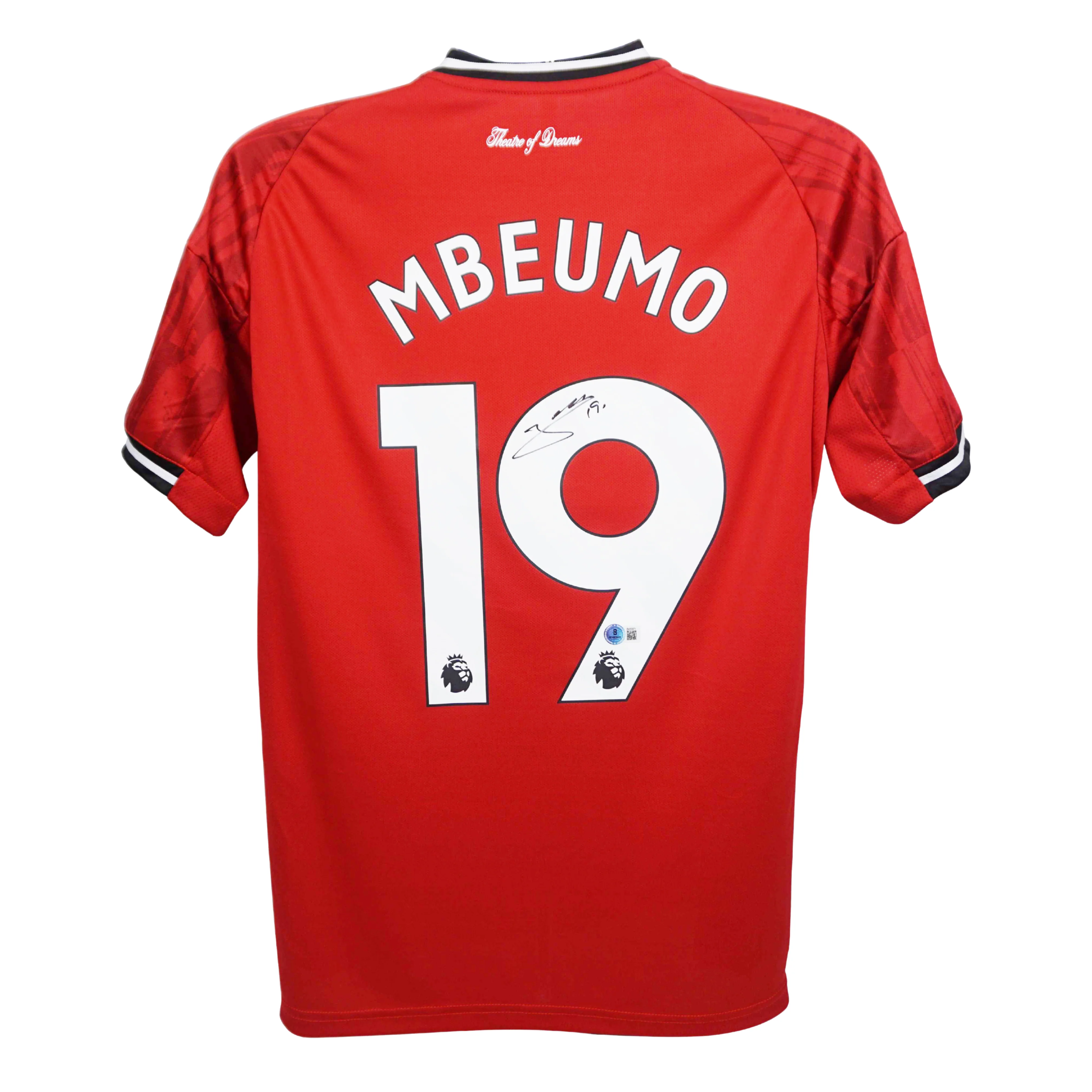 Bryan Mbeumo Signed Manchester United Home Soccer Jersey #19 with Beckett COA - Image 3