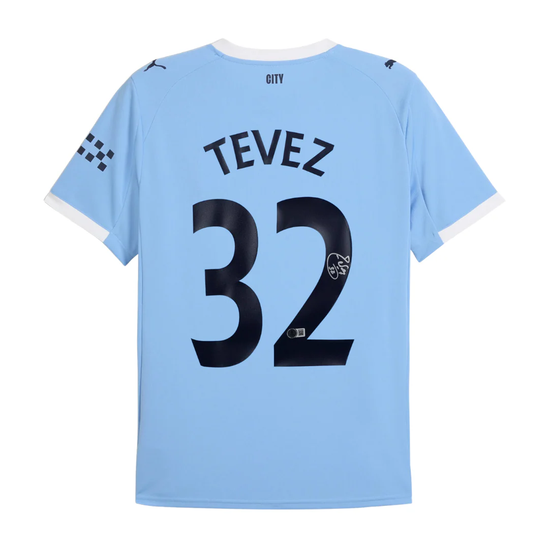 Carlos Tevez Signed Manchester City 2025-26 Soccer Jersey #32 with Beckett Witness - Image 2
