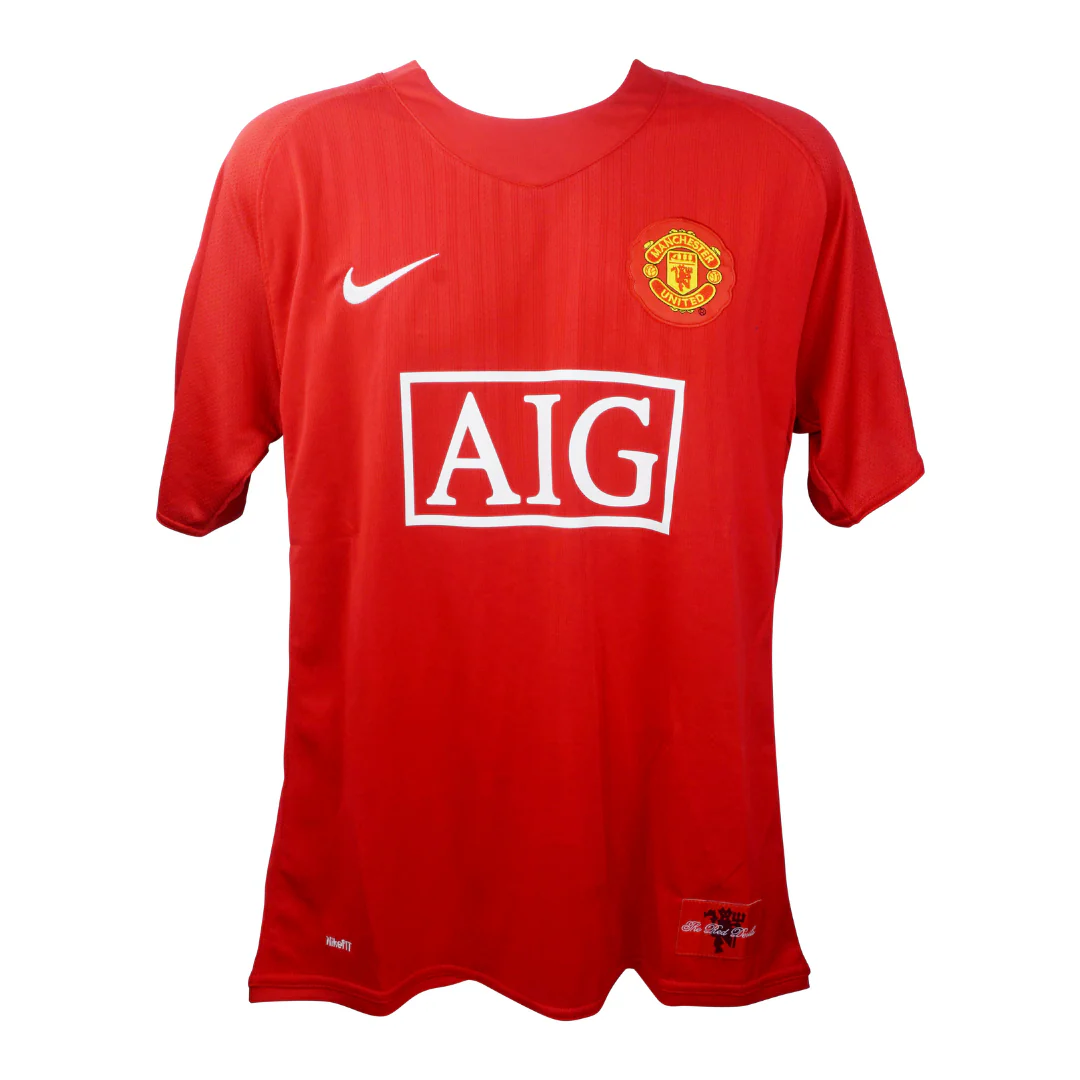 Framed Carlos Tevez Signed Manchester Utd Home Soccer Jersey #32 with Beckett Witness - Image 4