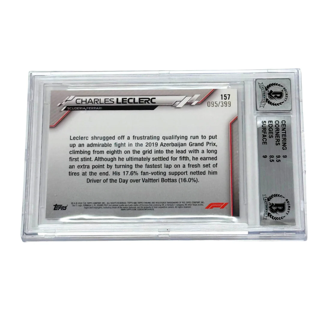 Charles Leclerc Signed 2020 Topps Chrome Formula 1 Purple /399 – BGS 9 AUTO 9 - Image 2