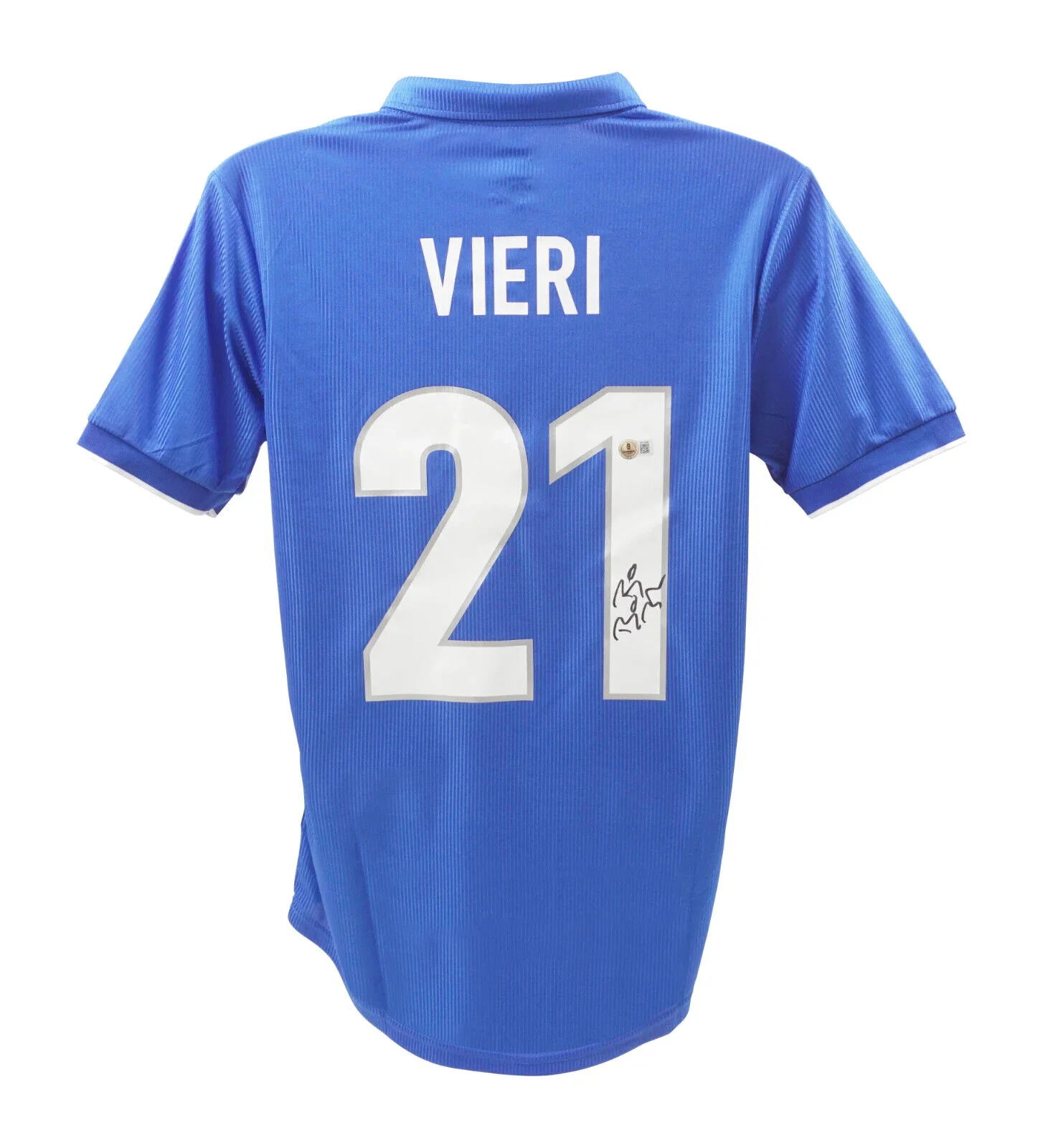 Christian Vieri Signed Italy FC Home Soccer Jersey #21 with Beckett COA - Image 3