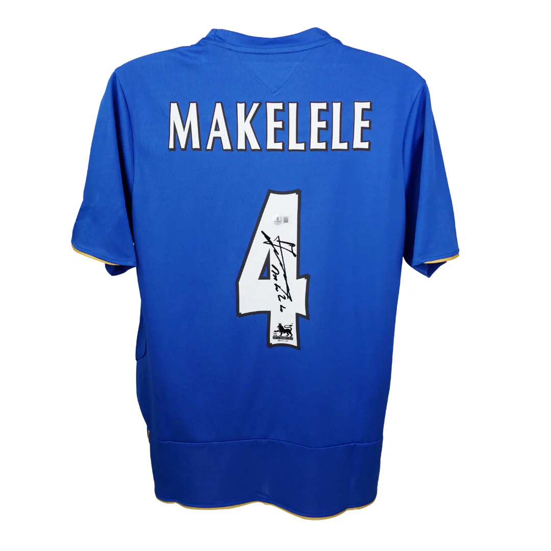 Framed Claude Makelele Signed Chelsea FC Home Soccer Jersey #4 with Beckett COA - Image 3