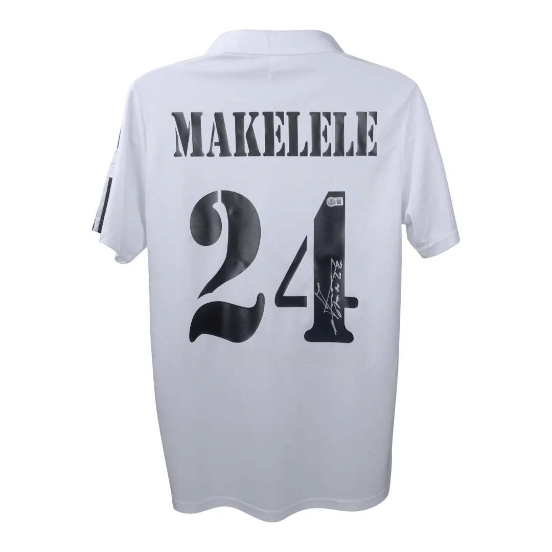 Framed Claude Makelele Signed Real Madrid FC Home Soccer Jersey #24 with Beckett COA - Image 3