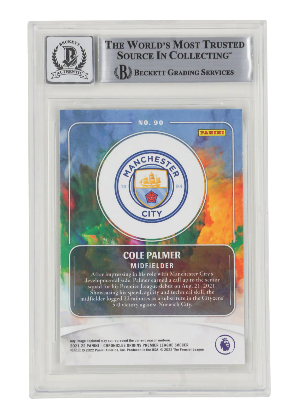 Cole Palmer Signed 2021-22 Panini Chronicles Origins Rookie - BGS 10 Autograph - Image 2