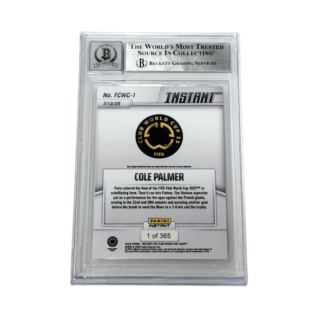 Cole Palmer Signed 2025 Panini Instant FIFA Club World Cup /365 - BGS 10 AUTO - Image 2