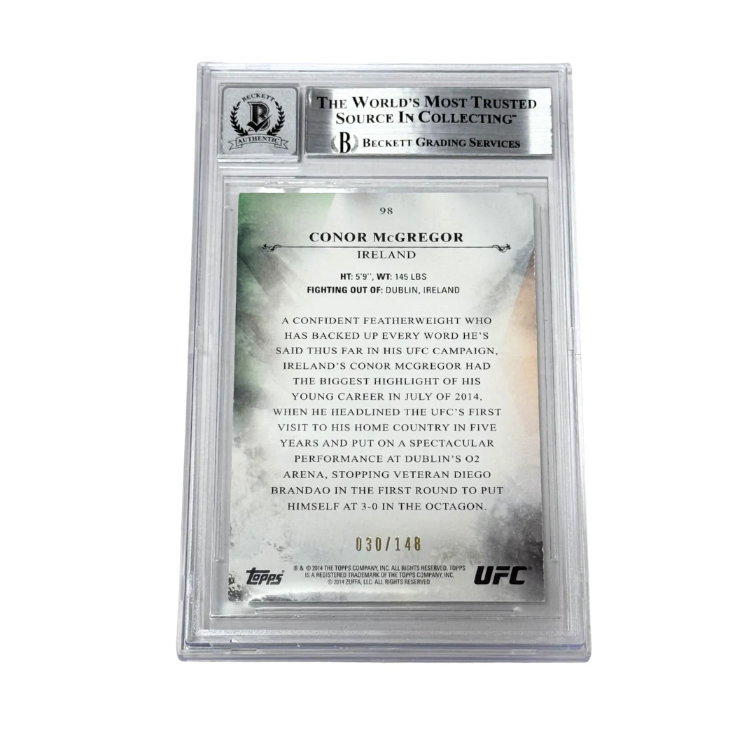 Conor McGregor Signed 2014 Topps UFC Bloodlines Flag Parallel /148 - BGS AUTO 10 - Image 2