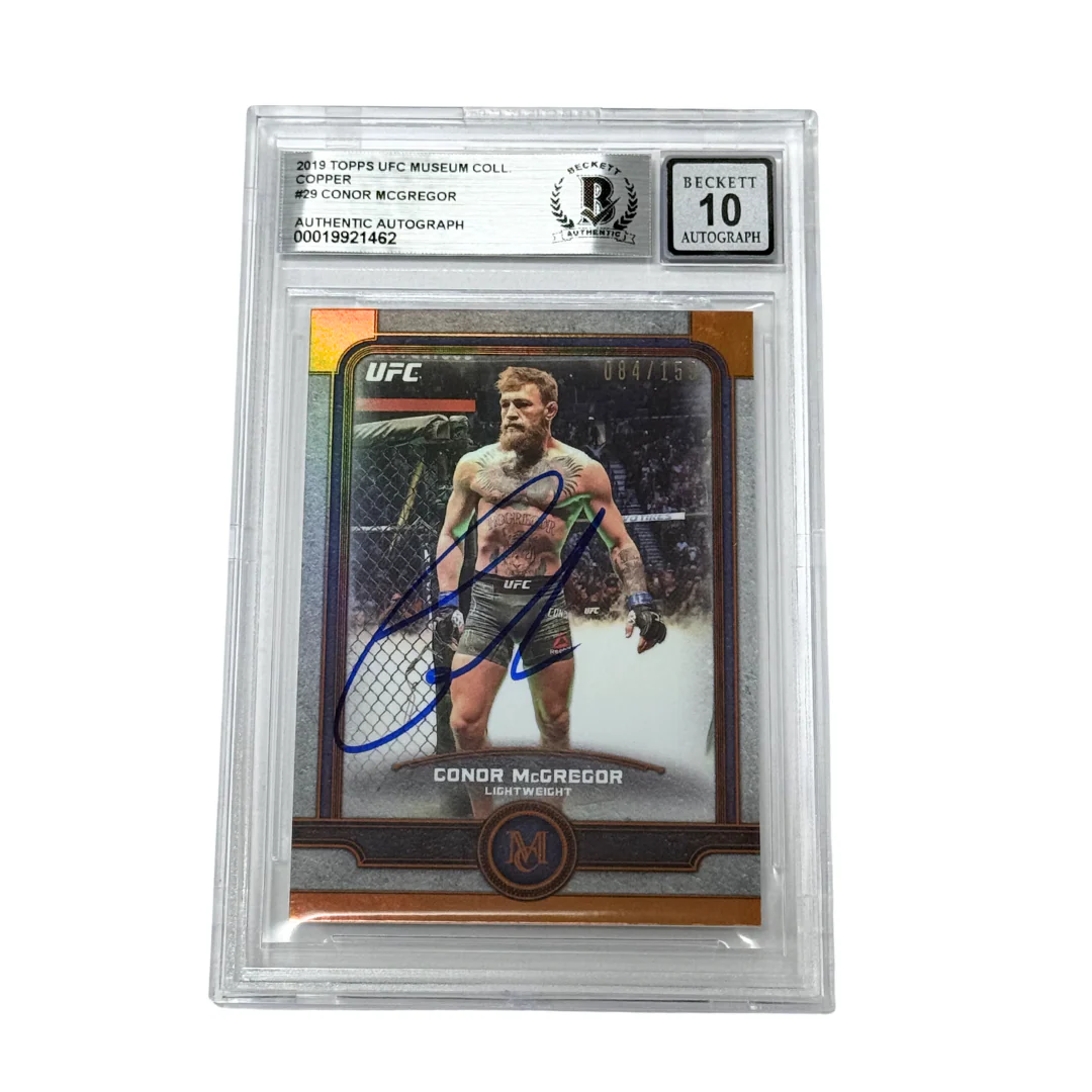 Conor McGregor Signed 2015 Topps UFC Knockout Fight Mat Relics - BGS AUTO 10