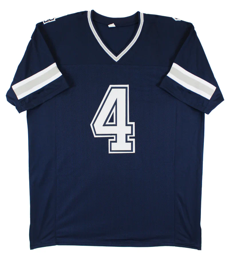 Dak Prescott Signed Navy Blue Pro Style Football Jersey with Beckett Witness - Image 3
