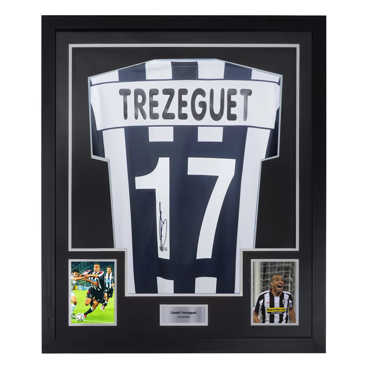 Framed David Trezeguet Signed Juventus FC Home Soccer Jersey #17 with Beckett Witness