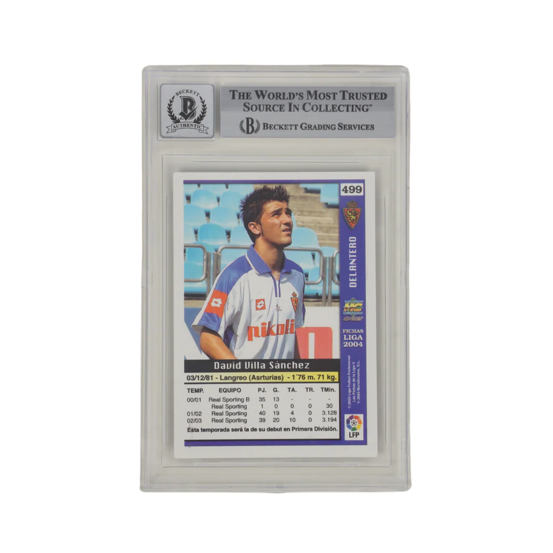 David Villa Signed 2003-04 Mundicromo Las Fichas Rookie Card – BGS 10 Autograph - Image 2