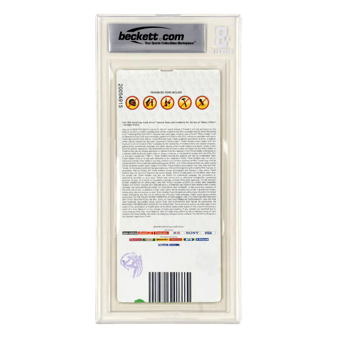 David Villa Signed 2010 World Cup Final Match Ticket Inscribed Champions – BGS 7 - Image 2