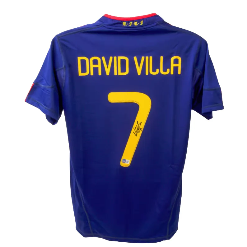David Villa Signed Spain 2010 World Cup Final Soccer Jersey #7 with Beckett COA - Image 3