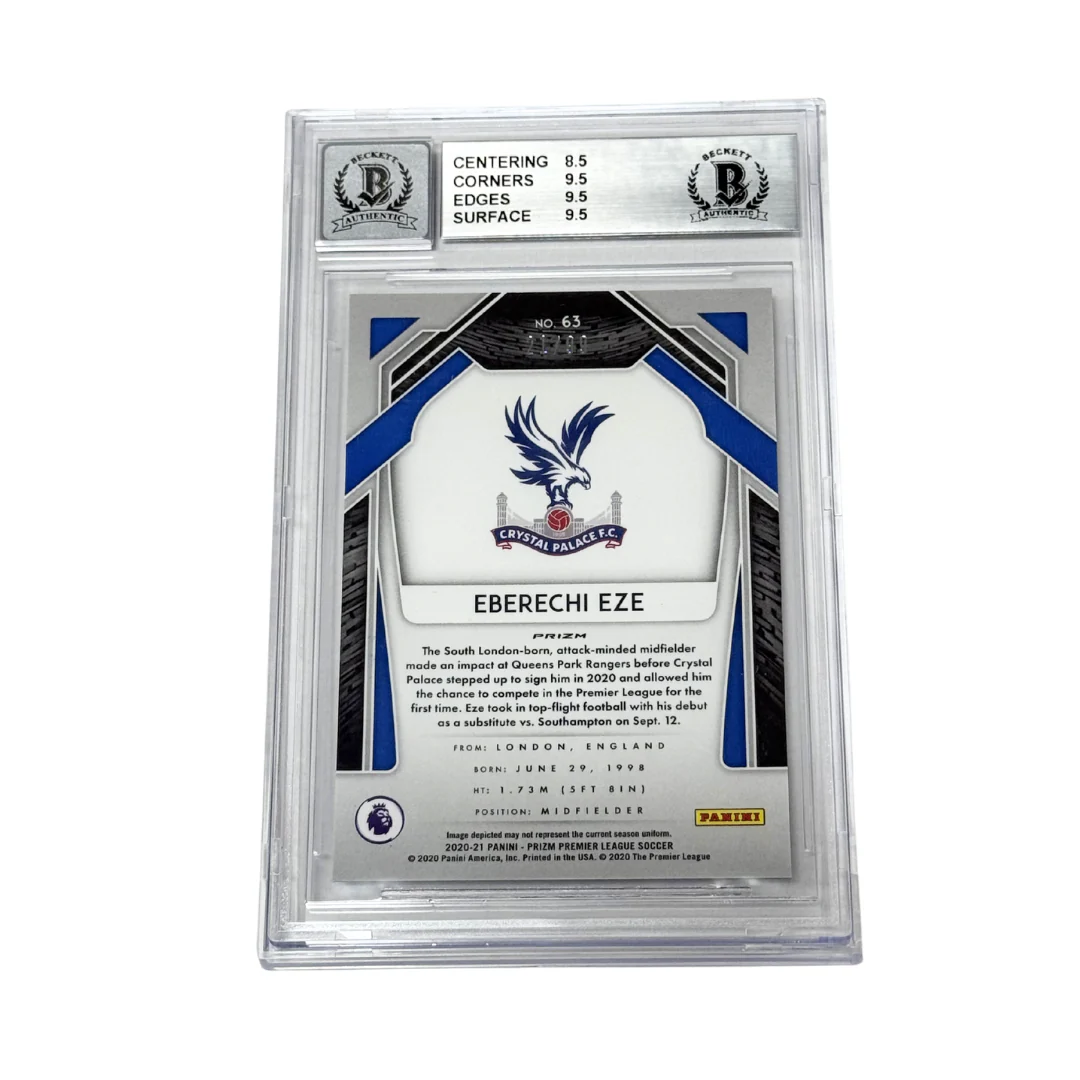 Eberechi Eze Signed 2020-21 Panini Prizm EPL Violet /99 Rookie – BGS 9 AUTO 10 - Image 2