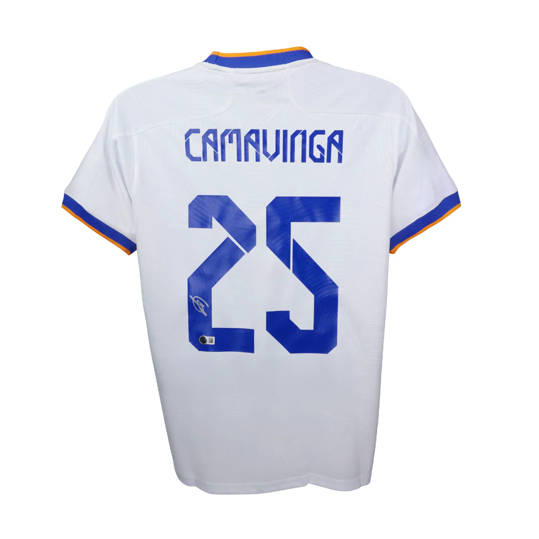 Framed Eduardo Camavinga Signed Real Madrid FC Soccer Jersey #25 with Beckett Witness - Image 2