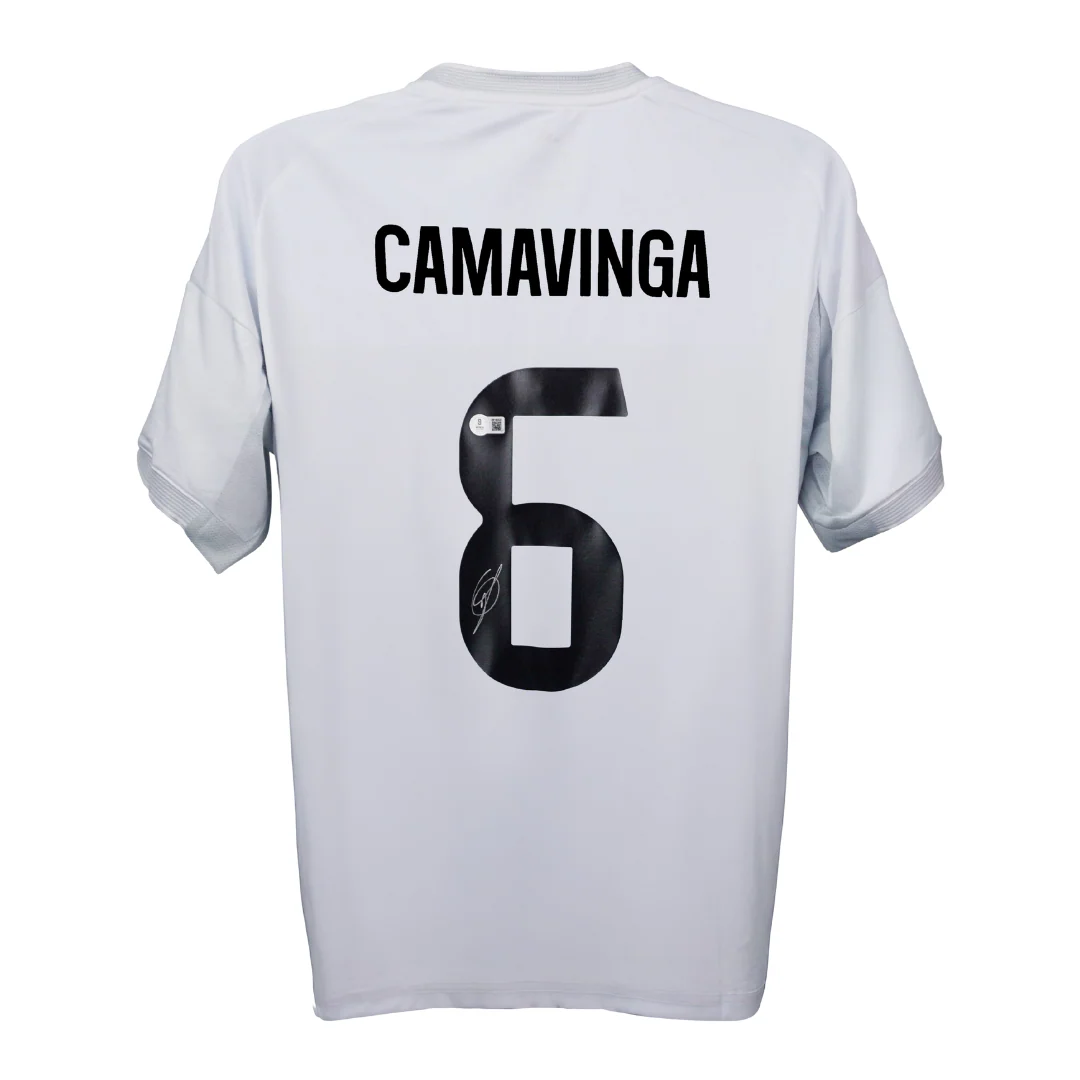 Framed Eduardo Camavinga Signed Real Madrid FC Soccer Jersey #6 with Beckett Witness - Image 2