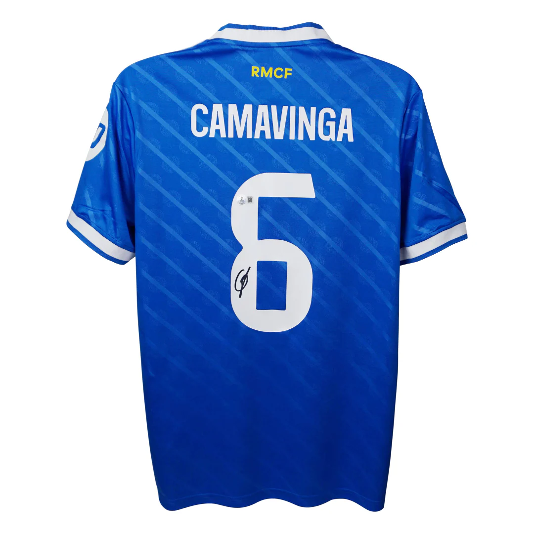 Framed Eduardo Camavinga Signed Real Madrid Soccer Jersey #6 with Beckett Witness - Image 3