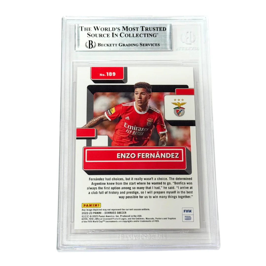 Enzo Fernandez Signed 2022-23 Panini Donruss Red /99 Rookie - Beckett Witness - Image 2