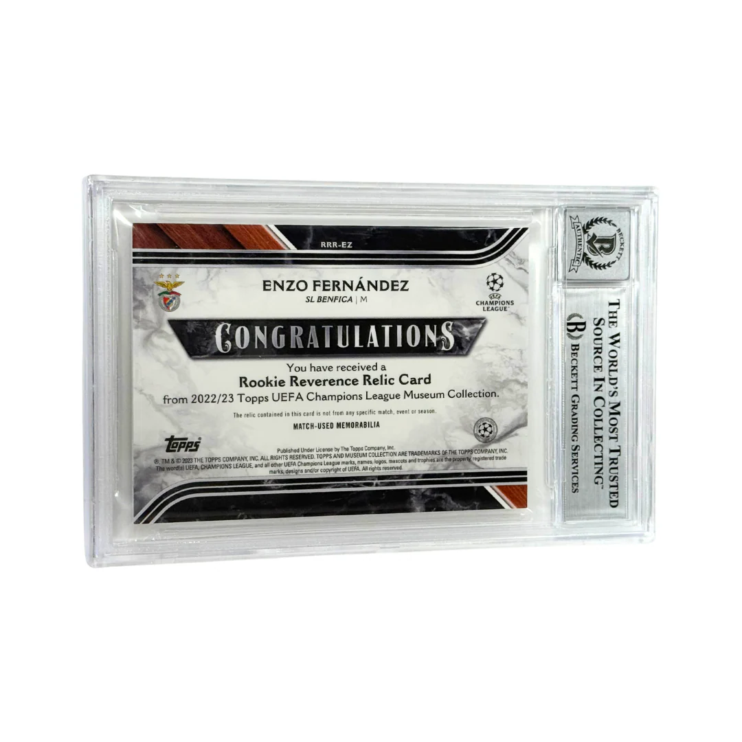 Enzo Fernandez Signed 2022-23 Topps Museum UCL Rookie Relics - Beckett Witness - Image 2