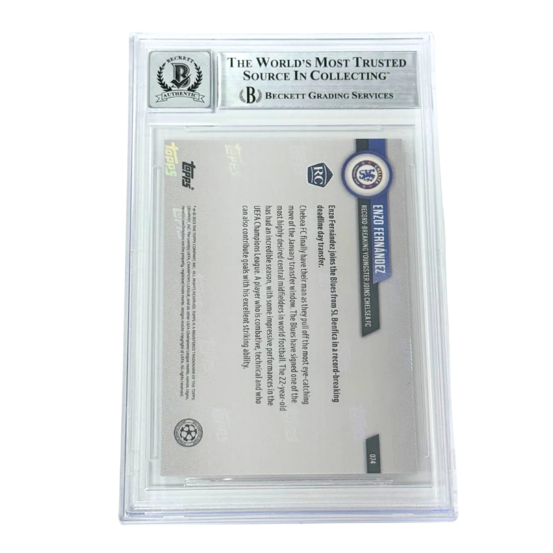 Enzo Fernandez Signed 2022-23 Topps Now UCL #74 - Beckett Witness - Image 2