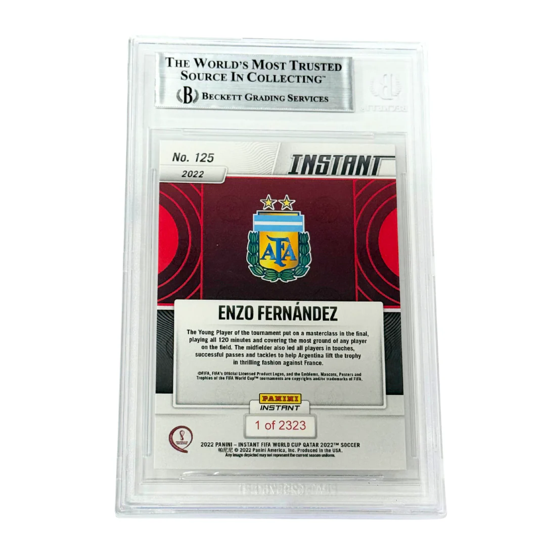 Enzo Fernandez Signed 2022 Panini Instant World Cup Rookie - Beckett Witness - Image 2