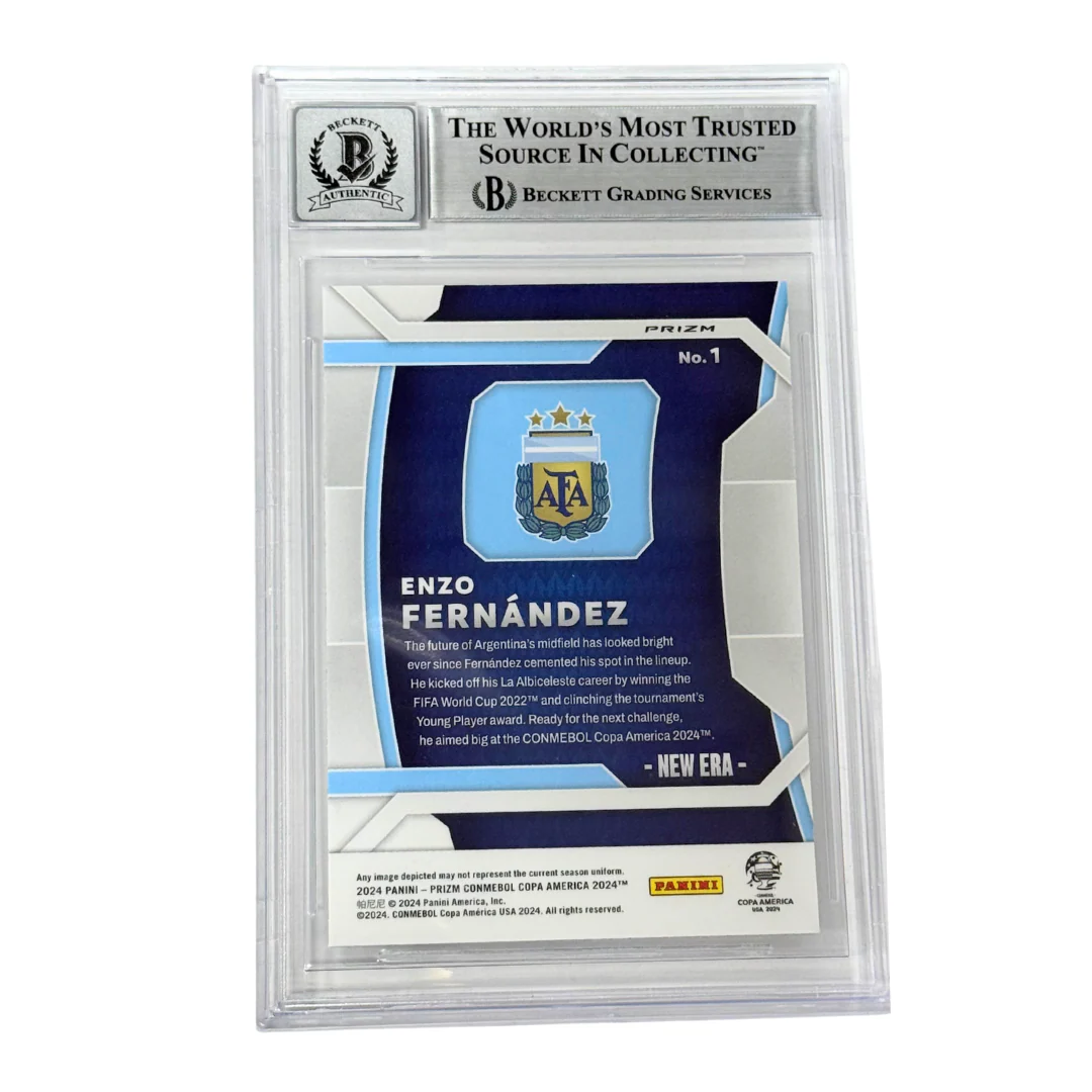 Enzo Fernandez Signed 2024 Panini Prizm Copa America New Era - Beckett Witness - Image 2