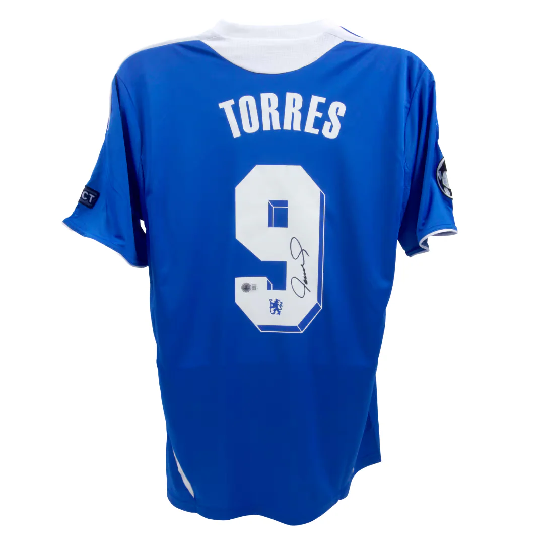 Fernando Torres Signed 2012 UCL Final Chelsea Soccer Jersey #9 with Beckett COA - Image 3