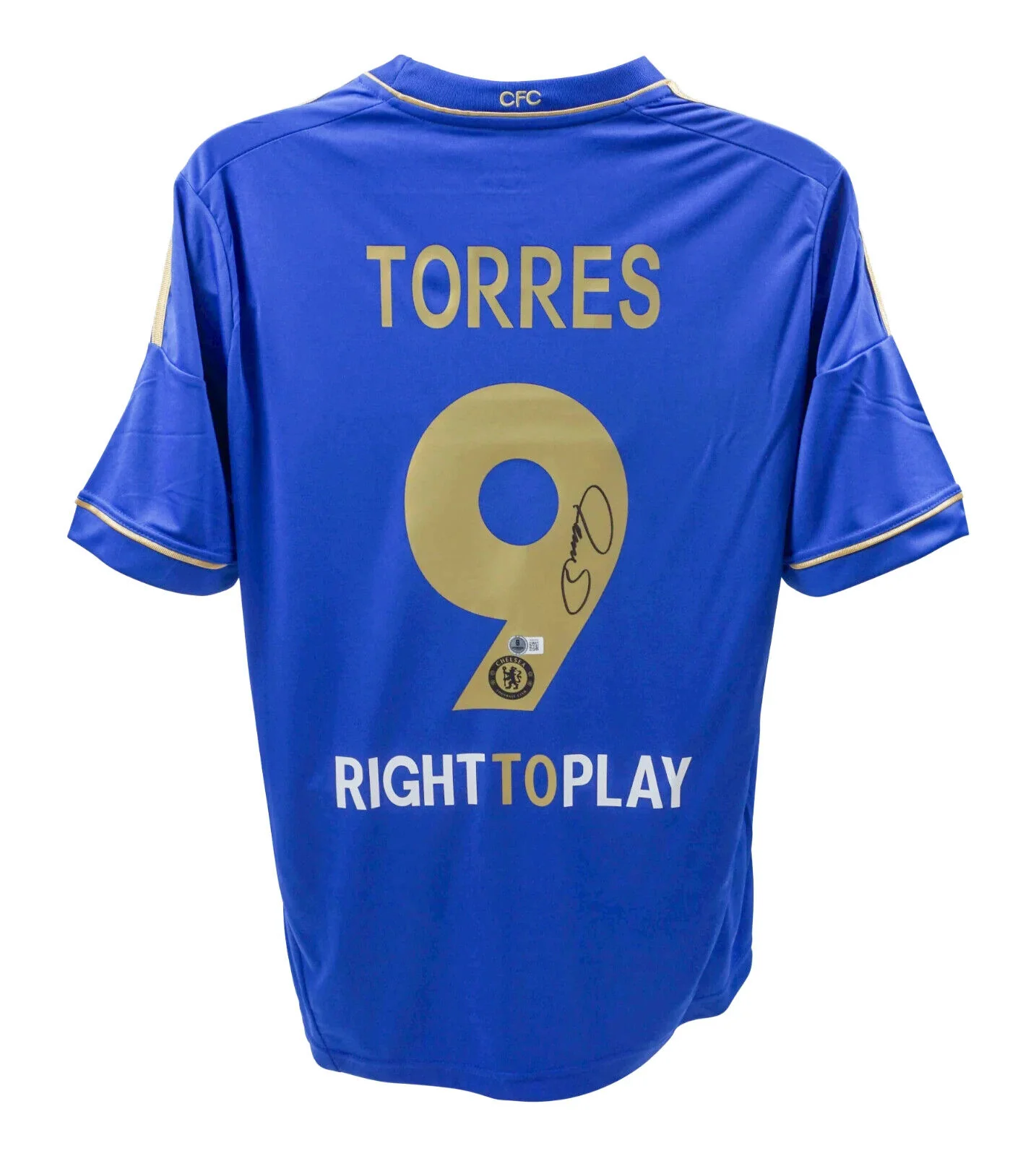 Fernando Torres Signed Chelsea FC Home Soccer Jersey #9 with Beckett COA - Image 3