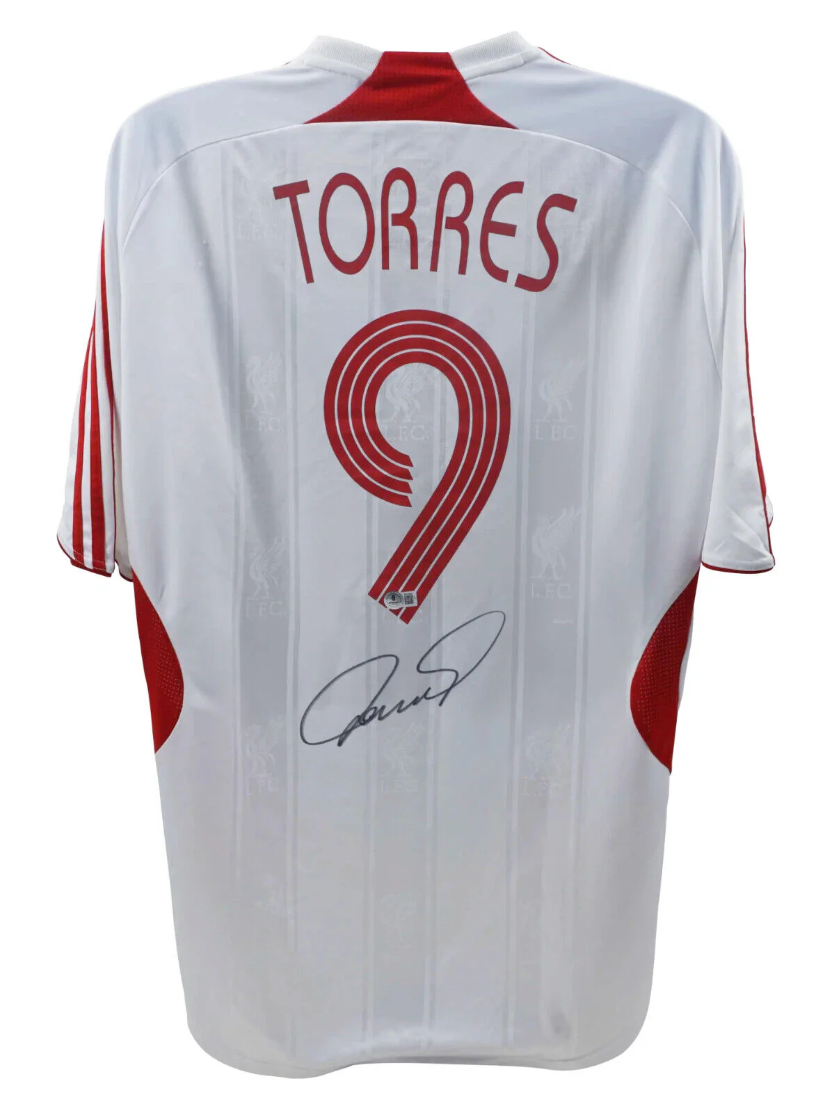 Fernando Torres Signed Liverpool FC Away Soccer Jersey #9 with Beckett COA - Image 3