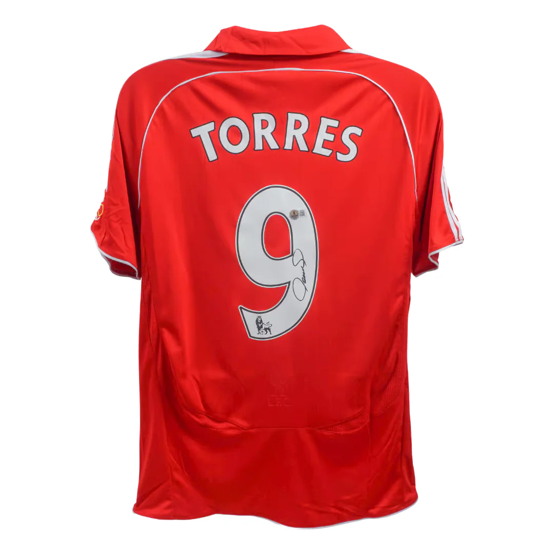 Fernando Torres Signed Liverpool FC Home Soccer Jersey #9 with Beckett COA - Image 3