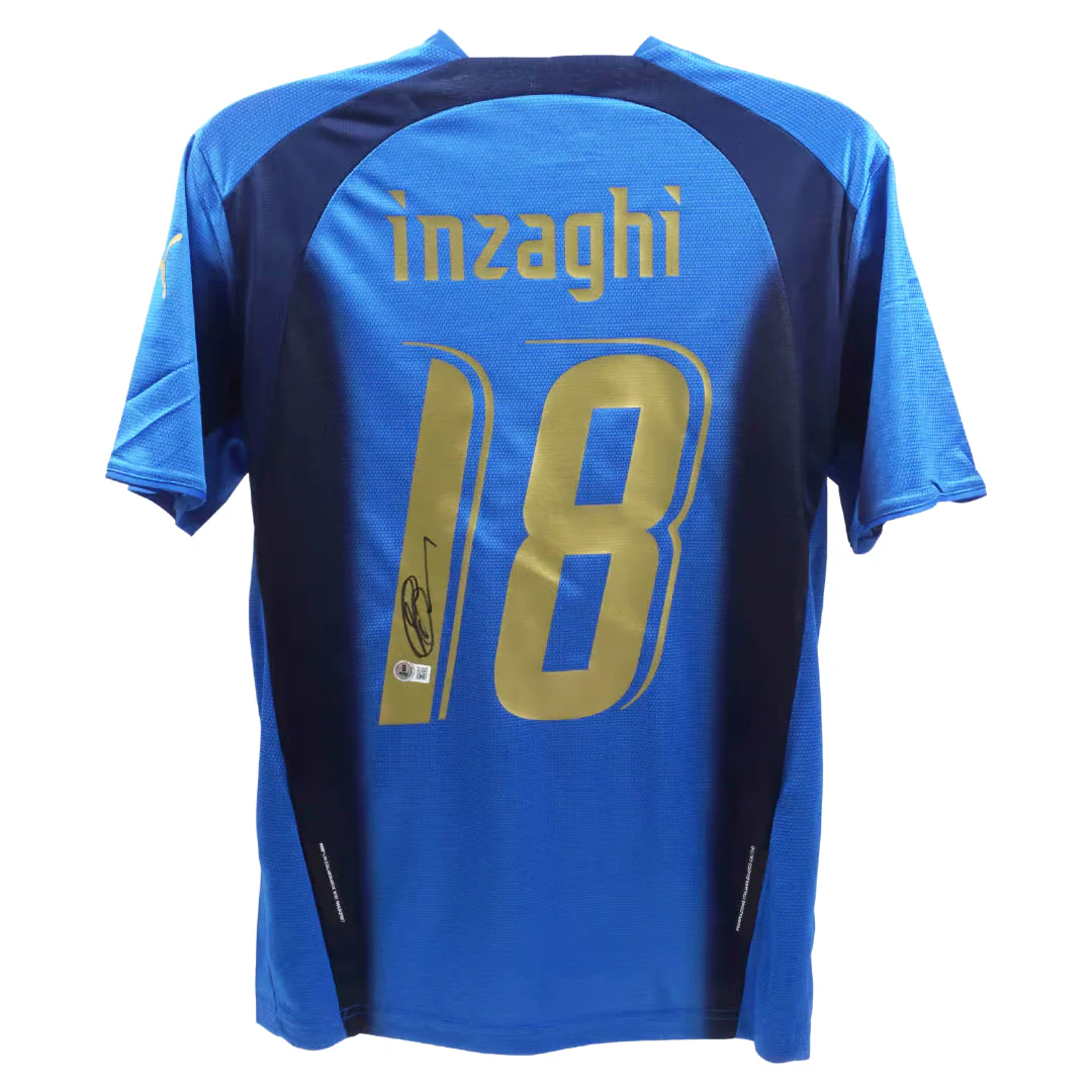 Filippo Inzaghi Signed Italy FC Home Soccer Jersey #18 with Beckett Witness - Image 3
