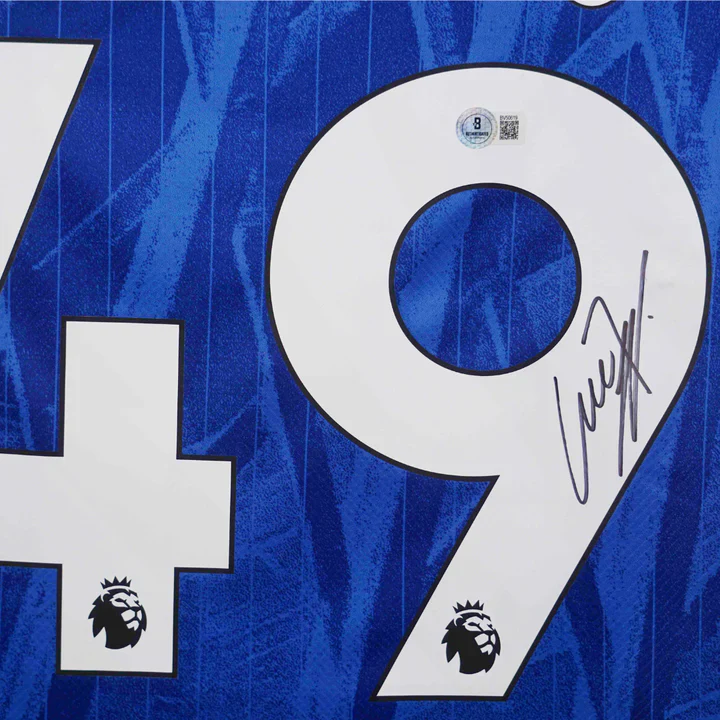 Framed Alejandro Garnacho Signed Chelsea FC Home Soccer Jersey #49 with Beckett COA - Image 2
