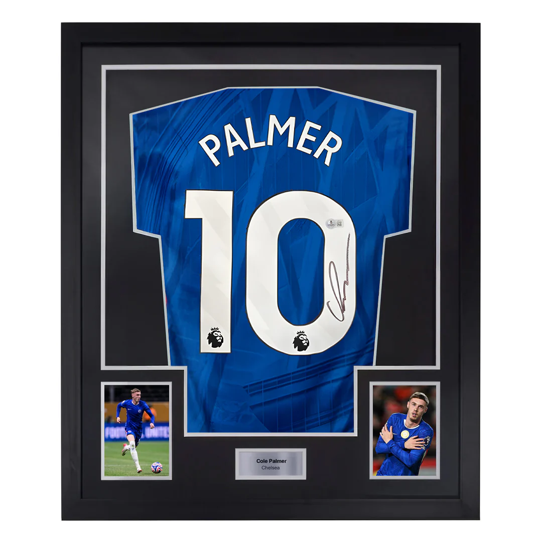 Framed Cole Palmer Signed Chelsea FC 2025-26 Home Soccer Jersey #10 with Beckett COA