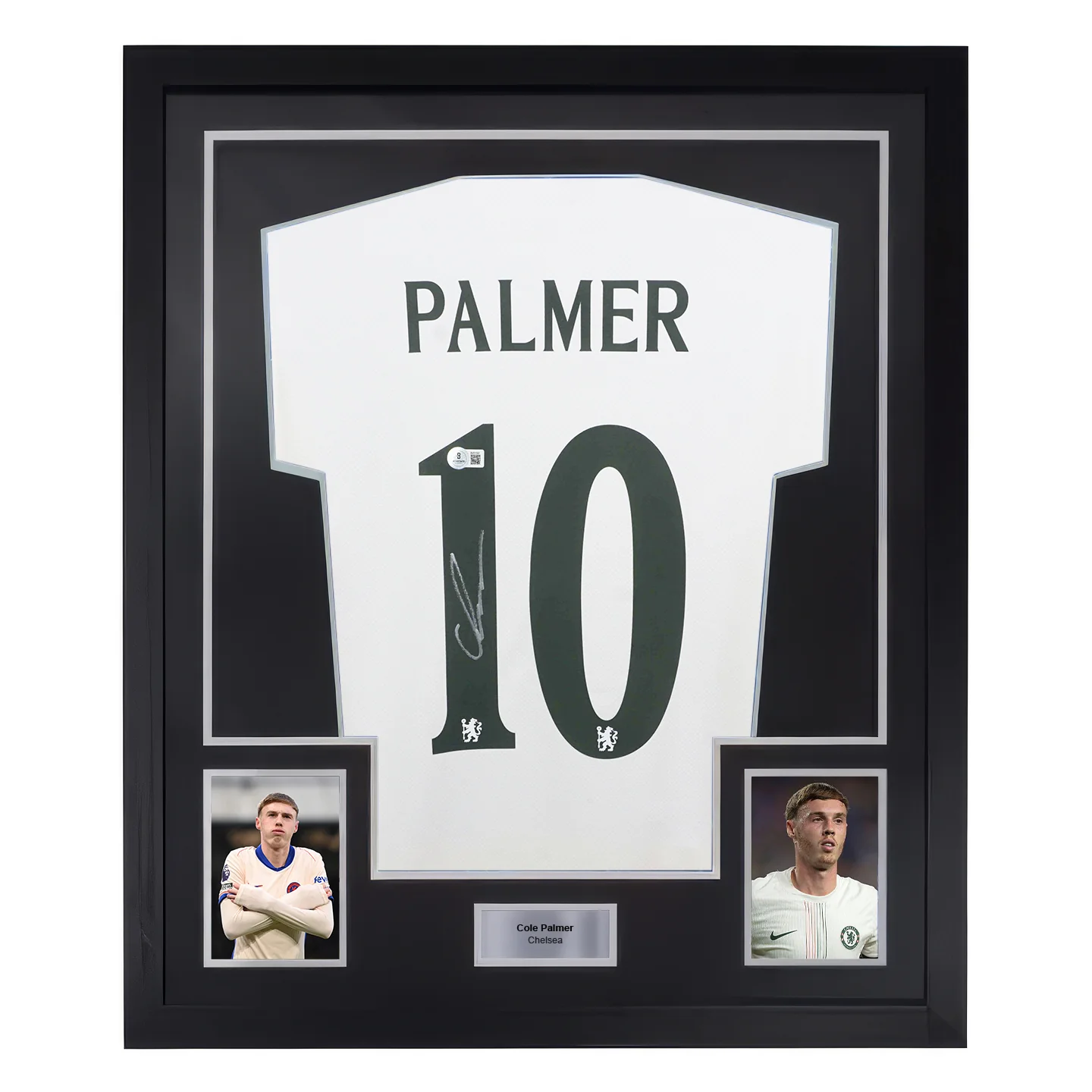 Framed Cole Palmer Signed Chelsea FC Away Soccer Jersey #10 with Beckett COA