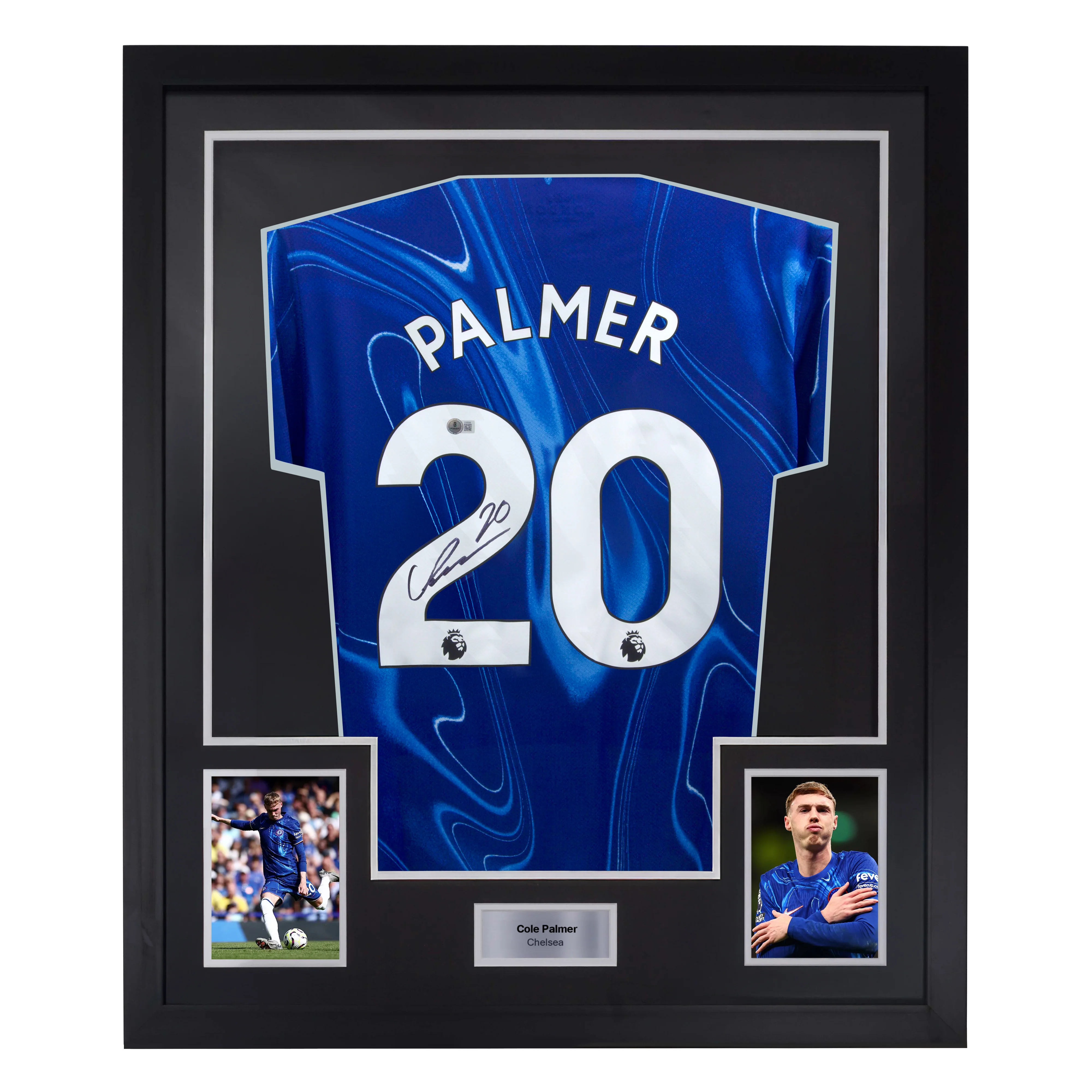 Framed Cole Palmer Signed Chelsea FC Home Soccer Jersey #20 with Beckett COA