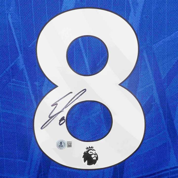 Framed Enzo Fernandez Signed Chelsea FC 2025-26 Home Soccer Jersey #8 with Beckett Witness - Image 2
