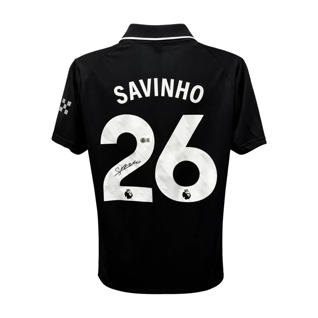 Framed Savinho Signed Manchester City FC Away Soccer Jersey #26 with Beckett COA - Image 3