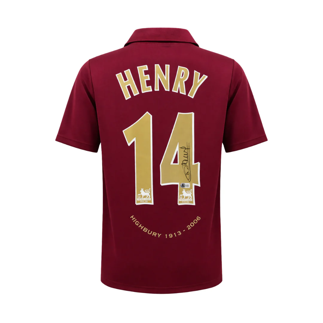 Framed Thierry Henry Signed Arsenal Away Soccer Jersey #14 with Beckett COA - Image 3